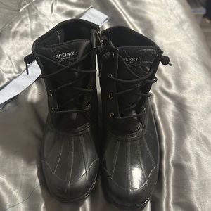 Black Womens Waterproof Rubber Sperry Boot (Duck Boot)